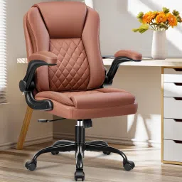 Leather Office Chair, PU Home Computer Desk Chairs with Ergonomic Back Support Leatherette Office Adjustable Arm Chair-picture-27