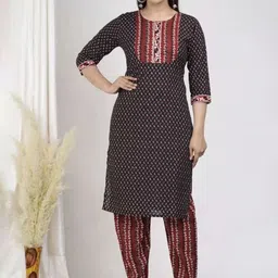 Anouk Rustic Women Ethnic Motifs Printed Regular Kurta Trousers With Dupatta image 2