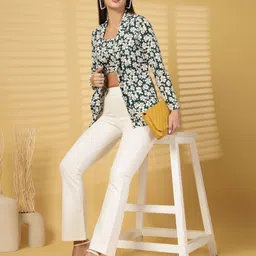BEING NAUGHTY Women Floral Printed Blazer With Top-picture-24