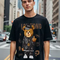 BENNY BROOKS Graphic Printed Drop-Shoulder Sleeves Cotton Oversized T-shirt-picture-22