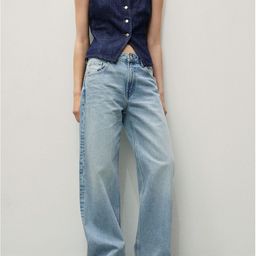 MANGO Women Mid-Rise Pure Cotton Light Fade Straight Fit Jeans-image-36