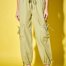 BUY NEW TREND Women Relaxed High-Rise Cargos Trousers-image-78