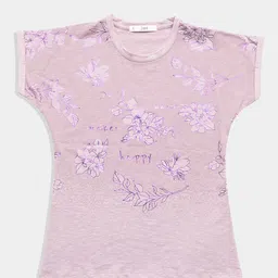 GFO Girl Floral Print Extended Sleeves Cotton Tshirt-image-73