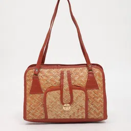 Exotic India Structured Shoulder Bamboo Bag with Quilted-image-21
