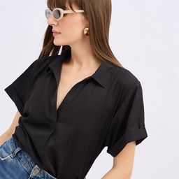 DressBerry Women Modern Fit Solid Spread Collar Casual Top-picture-13