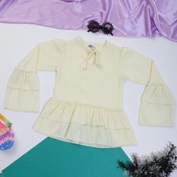 Cutiekins Girls Embellished Flared Sleeve Ruffles Top-image-53