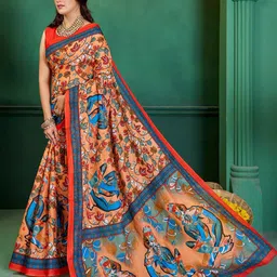 HERE&NOW Ethnic Motifs Printed Pure Cotton Bagru Saree-31
