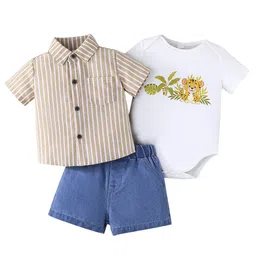 StyleCast x Revolte Boys Striped Short Sleeves Shirt With Shorts & Bodysuit-image-36