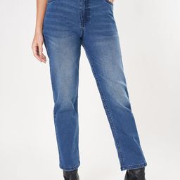 SF JEANS by Pantaloons Women Cotton Straight Fit Mildly Distressed Light Fade Jeans-picture-6