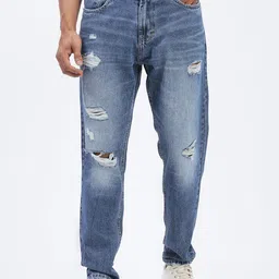 SHOWOFF Men Comfort Highly Distressed Light Fade Acid Wash Jeans-image-42