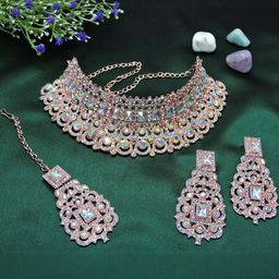 VATSALYA creation Alloy Gold- plated Multicolor Jewellery Set-15