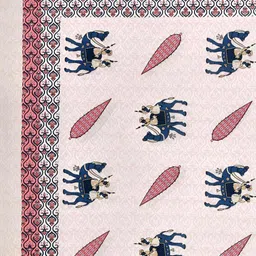 BED-SHEET.COM Pink & Blue Ethnic Motifs 144 TC King Bedsheet with 2 Pillow Covers-picture-51