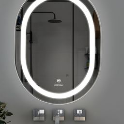 Plantex Silver Toned Oval Shaped LED Mirror-picture-37