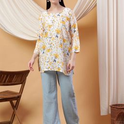 Poshak Chikan Studio Floral Embroidered Chikankari Pure Cotton Chikankari Kurti-image-15