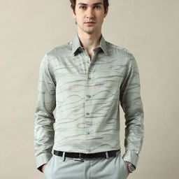 Arrow Men Classic Tailored Fit Spread Collar Abstract Printed Cotton Formal Shirt-image-10