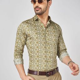 BYFORD by Pantaloons Men Original Floral Printed Cotton Slim Fit Formal Shirt-picture-41