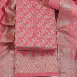 TAVAS Ethnic Motifs Printed Art Silk Unstitched Dress Material-picture-11