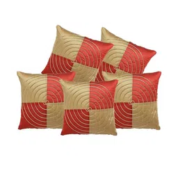 India Furnish Maroon Geometric Silk Square Cushion Cover-picture-31