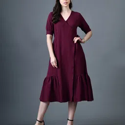 Myshka Crepe A-Line Dress-image-48
