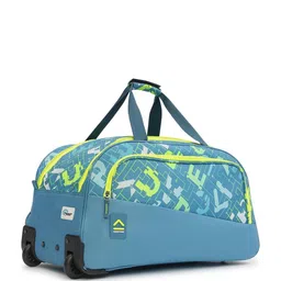 uppercase Grid Printed Duffle Trolley Bag-30