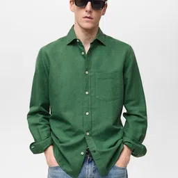 MANGO MAN Linen Cotton Casual Shirt-image-64