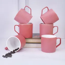 UPC Pink Solid Ceramic Glossy Mugs Set of Cups and Mugs image 2