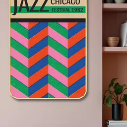 Livin'luxe Red & Pink Jazz Festival Printed Wooden Wall Painting-picture-32