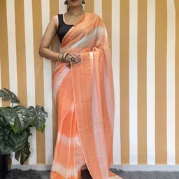 DIVASTRI Striped Pure Chiffon Ready to Wear Saree-image-62