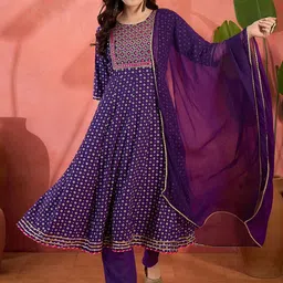 Sangria Bandhani Printed Kurta, Trousers & Dupatta Set-picture-42
