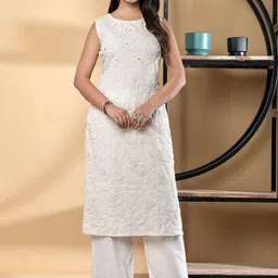 Readiprint Women Floral Embroidered Kurta with Palazzo-picture-50