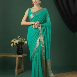 KAYOMMI Striped Zari Pure Chiffon Saree-image-45