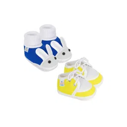 NESKA MODA 0 To 6 Month 2 Pair Set Newborn Baby Unisex Soft Skin-Friendly Cotton Lace Shoes Booties-image-52