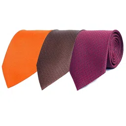 CALIXTO Pack Of 3 Men Woven Design Broad Tie-picture-24