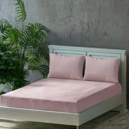 Trance Home Linen Rose Pure Cotton 300 TC Queen Size Bedsheet Set 1.90 m x 1.52 m-image-38