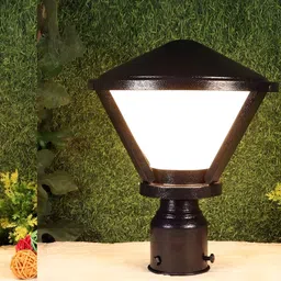 KINIS 2Pcs Black & White Modern Shaped Weatherproof & Rust-Resistant Outdoor Pole Lamp-image-14