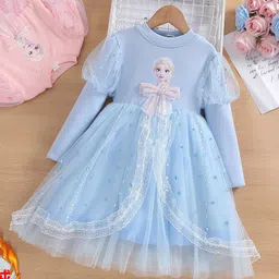 YK Girls Self Design Fit & Flare Dress-picture-16