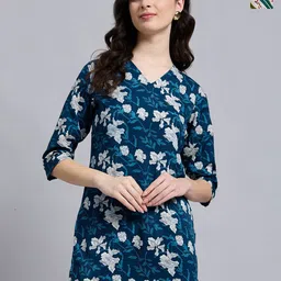 THE FAB FACTORY Women Pack of 2 Floral Print Roll-Up Sleeves Top-picture-35