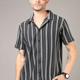 V-Mart Men Opaque Striped Casual Shirt-picture-1