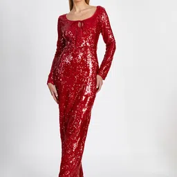 QUIZ Keyhole Neck Bodycon Maxi Dress-image-14