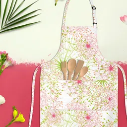 ArtzFolio White & Green Printed Cotton Aprons-image-21