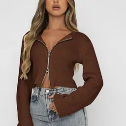 StyleCast x Revolte Women Crop with Zip Detail Sweater-picture-43