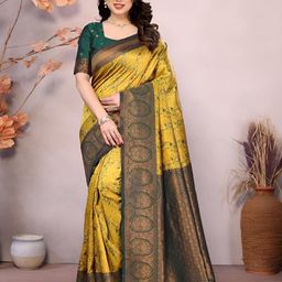 Vastravatika Ethnic Motifs Woven Design Zari Kanjeevaram Saree-picture-17