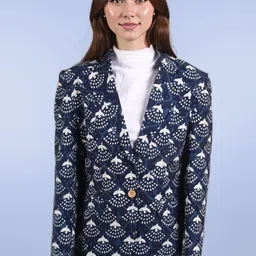Talethread Printed Cotton Single-Breasted Casual Blazer-picture-21