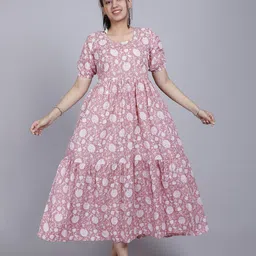 Twirl Tales Floral Print Puff Sleeve Maxi Dress-image-58
