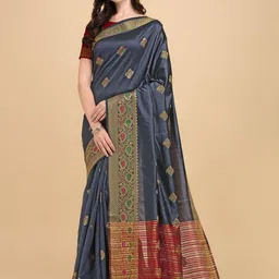 Areca Designer Ethnic Motifs Zari Banarasi Saree-29