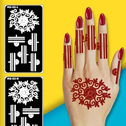 ORDERSHOCK Cricle Shape Elegant Floral Mehndi Stencils Sticker-picture-14