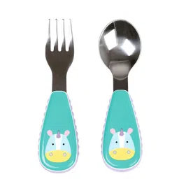 Skip Hop Grey & Green Zoo Unicorn Fork & SpoonUtensils-6