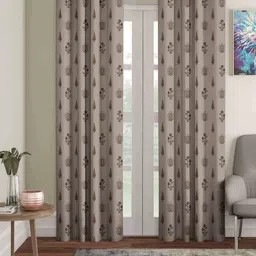 Aura Brown & White Set of 2 Ethnic Motifs Long Door Curtain-image-64