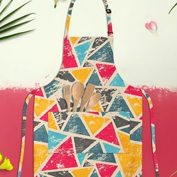 ArtzFolio Yellow & Blue Printed Cotton Aprons-image-109