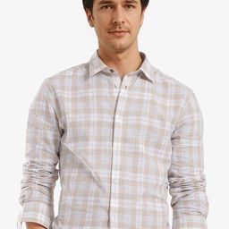 RARE RABBIT Men Comfort Spread Collar Checked Cotton Casual Shirt-image-29
